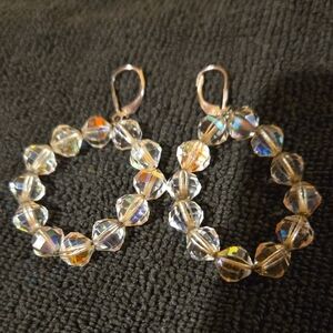 Vintage Elegant Crystal Hoop Earrings